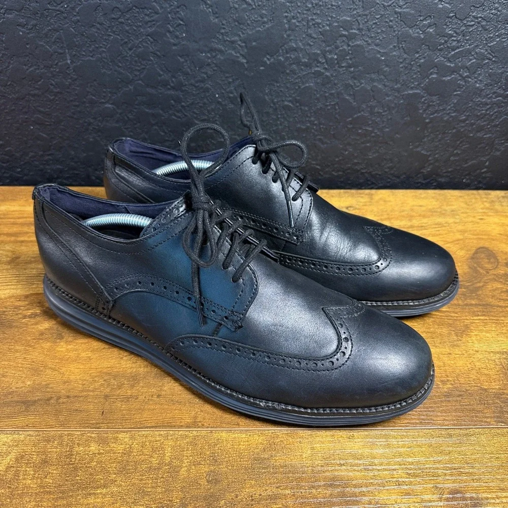 Cole Haan OriginalGrand C27984 Black Leather Wingtip Oxford Mens 12M